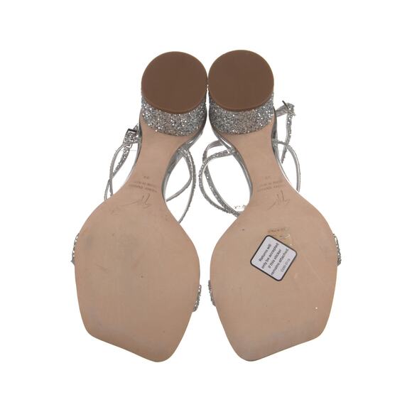 Giuseppe Zanotti Tara Glitter Heeled Sandals - 8.5 - Silver - Picture 5 of 7